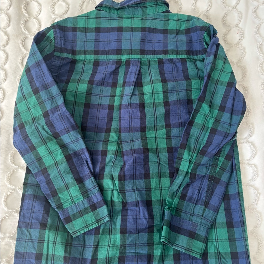 Gymboree Green and Blue Plaid Kids Button Down Shirt - Picture 5 of 5
